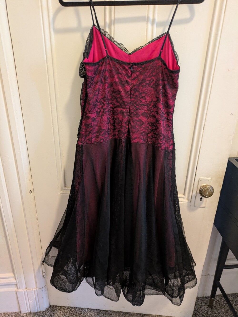 Vintage Betsey Johnson Lace-Overlay Midi Party Dress 90s Large Rare HTF - Picture 14 of 16